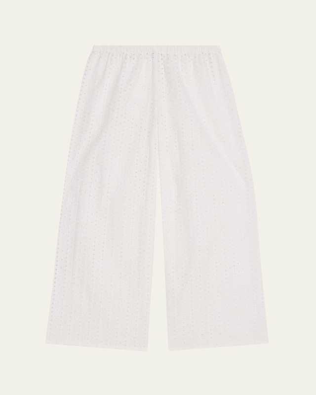 Cavani Cropped Eyelet-Embroidered Cotton Pants